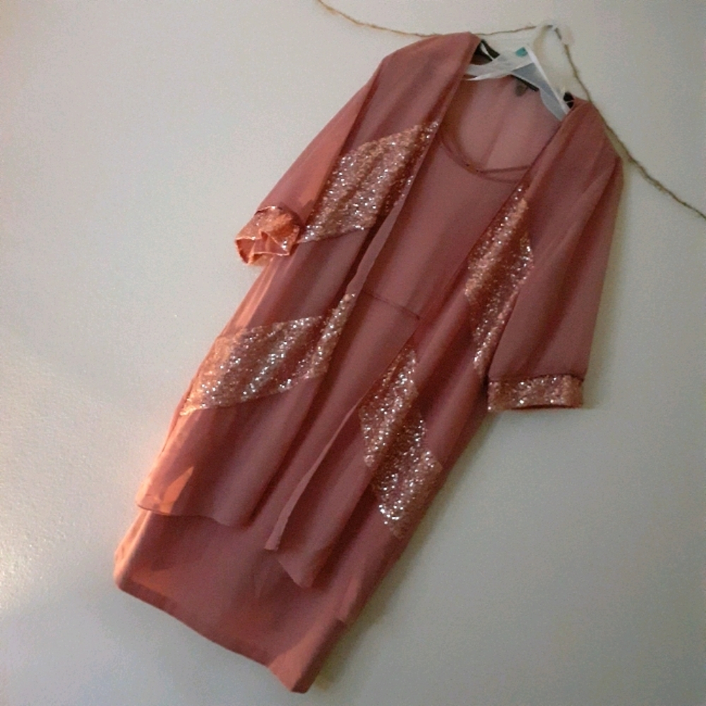 Maya Brooke Sequined Jacket Dress Set